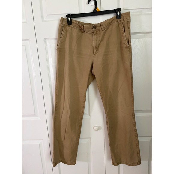 Old Navy Mens Ultimate Straight Chino Pants Khaki Tan 38x34 Casual Trousers - Picture 2 of 5